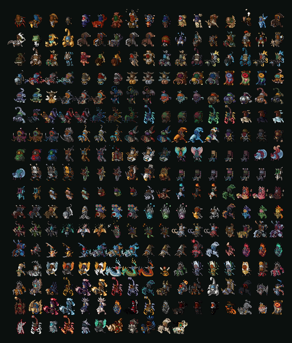 Mural com todas as montarias do servidor