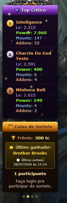 Página inicial do site